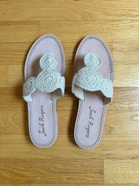 Jack Rogers Ivory Crochet Sandals
